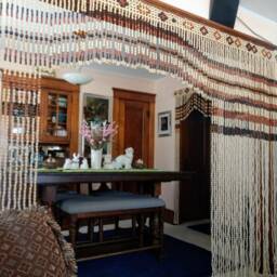 Handmade Beaded Door Curtain Wood Bead Room Divider - thumbnail 3
