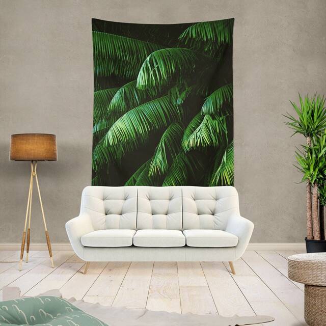 Palm Leaf, Photo Tapestry, Tropical Tapestry, Wall Decor, Nature Tapestry, Wall Hanging, Palm Tree Forest, Palm Tapestry, Jungle Tapestry - image 1