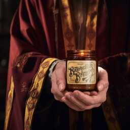 Butterscotch Brew Candle - Soy Wax in Amber Jar Wizard - thumbnail 3