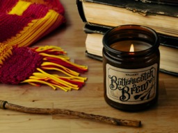 Butterscotch Brew Candle - Soy Wax in Amber Jar Wizard - thumbnail 1