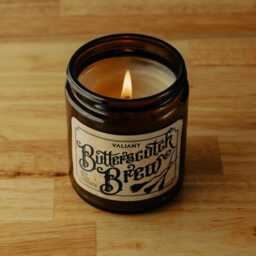 Butterscotch Brew Candle - Soy Wax in Amber Jar Wizard - thumbnail 2