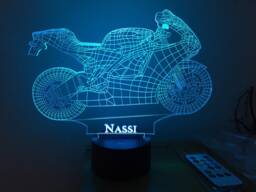Motorcycle, Moto 3D Personalised Smart App Control Night Light Bluetooth, Music, 7&16M Colour Mobile App , Gift Led Lamp
