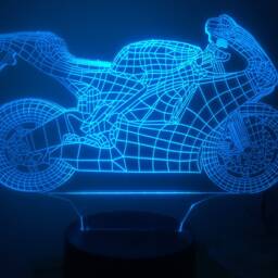 Motorcycle, Moto 3D Personalised Smart App Control Night Light Bluetooth, Music, 7&16M Colour Mobile App , Gift Led Lamp - thumbnail 4