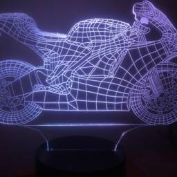 Motorcycle, Moto 3D Personalised Smart App Control Night Light Bluetooth, Music, 7&16M Colour Mobile App , Gift Led Lamp - thumbnail 3