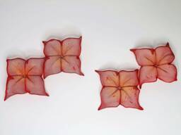 Set - Decorative 3D Metal-Wire-Mesh Wall Hanging - Flower Art Sculpture Yellow-Orange/Red-Yellow Pink-Gold Turquoise-Gold - thumbnail 1