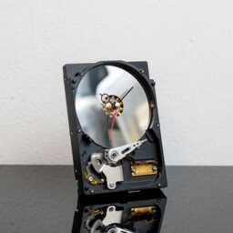 Gamer Christmas Gift, Recycled Hard Drive Desk Clock, Tech Engineer Decor, Unique Home Accent For Him - thumbnail 1