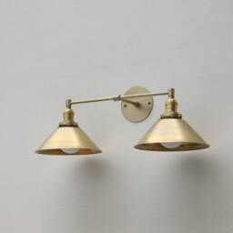 Brass Wall Sconce Light With Brass Shade-Minimal Light - Double Shade Sconce, Ul Listed, No.0379 - thumbnail 4