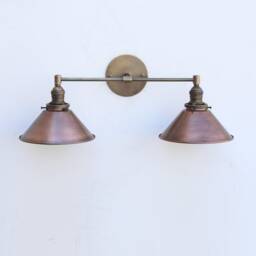 Brass Wall Sconce Light With Brass Shade-Minimal Light - Double Shade Sconce, Ul Listed, No.0379 - thumbnail 3