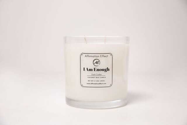 Dark Cedar Affirmation Candle - I Am Enough Candle - Hand-Poured Coconut Wax Masculine Home Decor - image 1