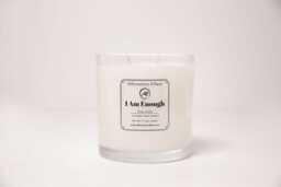 Dark Cedar Affirmation Candle - I Am Enough Candle - Hand-Poured Coconut Wax Masculine Home Decor - thumbnail 1