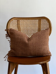 Brown Tribal Hemp Hand Woven Natural Dye Color Pillow Cover - thumbnail 1