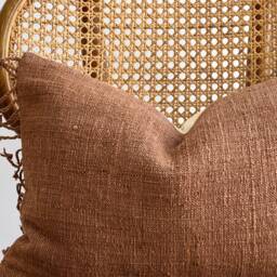 Brown Tribal Hemp Hand Woven Natural Dye Color Pillow Cover - thumbnail 2