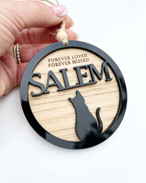Black Cat Gift, Cat Memorial Gift For Lover, Sympathy Christmas Decoration, Ornament, Bauble - image 1