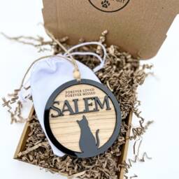 Black Cat Gift, Cat Memorial Gift For Lover, Sympathy Christmas Decoration, Ornament, Bauble - thumbnail 2