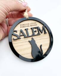 Black Cat Gift, Cat Memorial Gift For Lover, Sympathy Christmas Decoration, Ornament, Bauble - thumbnail 1