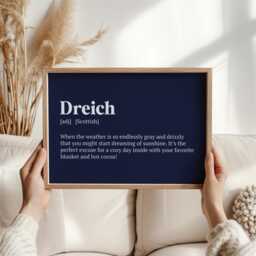 Dreich Print - Scottish Definition Wall Art Humorous Home Decor Slang Typography Funny Gift Quirky Poster - thumbnail 2