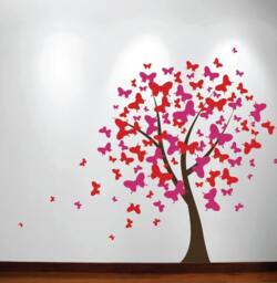 Large Wall Tree Baby Nursery Decal Butterfly Cherry Blossom 1140 - 6 Feet Tall