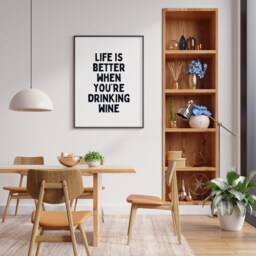 Typography Poster, Quote Text Life Is Better When Drinking Wine, Fun Quotes, Modern Print, Posters & Prints, Wine Print - thumbnail 3