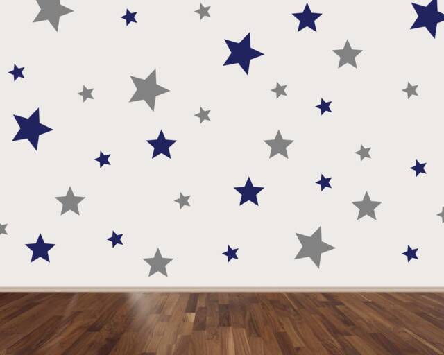 125 Star Nursery Wall Stickers, Kids Room Decor, Gold Decals - image 1