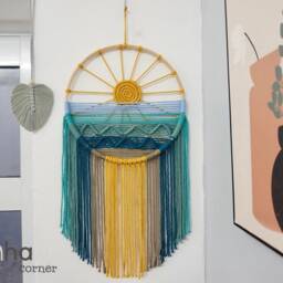 Macrame Sun Dreamcatcher Boho Nursery Wall Hanging - thumbnail 4