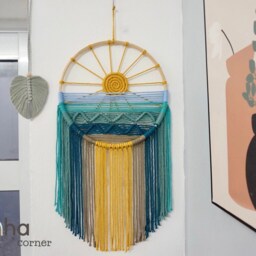 Macrame Sun Dreamcatcher Boho Nursery Wall Hanging - thumbnail 4
