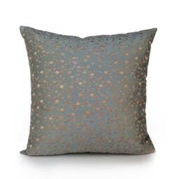 Blue/Tan-Light Gold Decorative Throw Pillow Cover, Cushion Covers, Designer Boho Accent Pillows, Silk Floral Embroidered Boutique Pillow