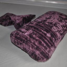 Dark Purple Chenille Upholstery Fabric Hanging Armchair Sofa Headrest Bolster Cushion With Inner Pad - thumbnail 3