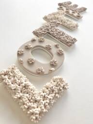 Chunky Floral Wall Letters - Nursery Art Kids Decor Neutral Personalised For Wedding & Gifts - thumbnail 1