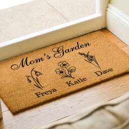 Mom's Garden Birth Flower, Personalized Mother's Day Gift, Month, Custom Gift For Grandma, Rug - thumbnail 2