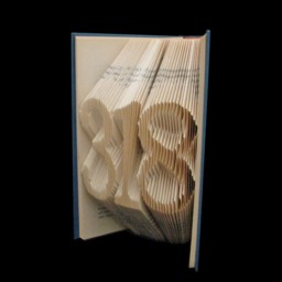 318 Number 3 Digit Special Lucky Folded-Book Art Sculpture - thumbnail 2