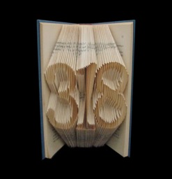 318 Number 3 Digit Special Lucky Folded-Book Art Sculpture - thumbnail 1