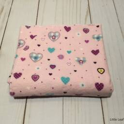 Receiving Blanket Set Of Two - 2, Pink Heart Blanket, Yellow Bird Flannel Girl Baby Swaddle - thumbnail 3