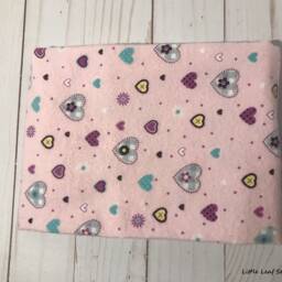 Receiving Blanket Set Of Two - 2, Pink Heart Blanket, Yellow Bird Flannel Girl Baby Swaddle - thumbnail 2