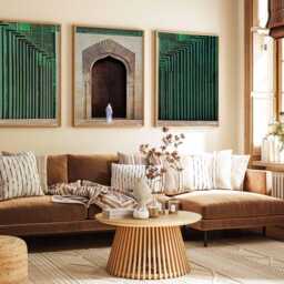 Set Of 3 Mosque Prints, Islamic Wall Art, Calligraphy Middle Eastern Decor, Mughal Arabic Muslim Home Decor - thumbnail 2