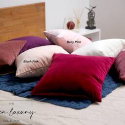 Baby Pink Velvet Pillow Cover - Solid Decorative Pink Pillow Cushion Cover Light Lumbar - thumbnail 3