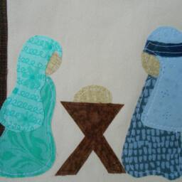 Personalized Nativity Christmas Stocking - Hand Embroidered Large - thumbnail 3