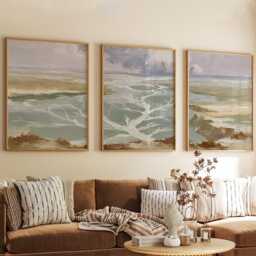 River Delta Trio, Coastal Wetland Wall Art Set - thumbnail 4