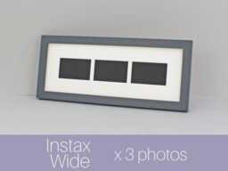 Instax Wide. Suits Three Wide Sized Photos, Visual Aperture 9.5x5.8cm. 15x40cm Wooden Multi Frame. Shows Photo Only - Not Border - thumbnail 1
