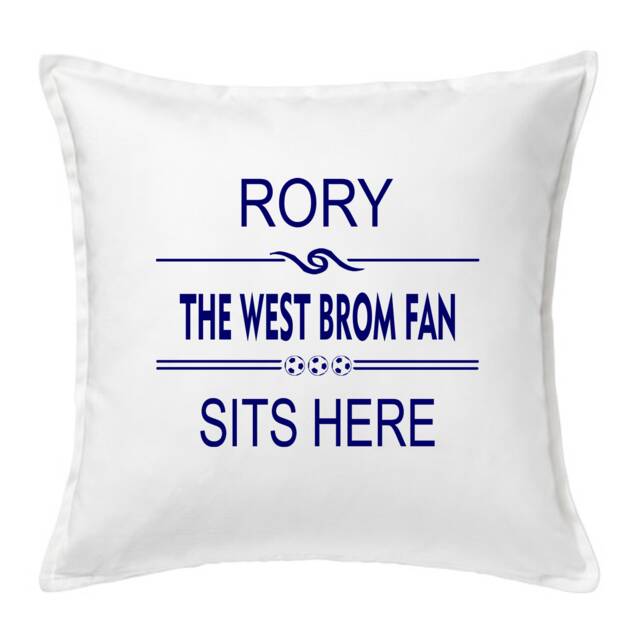 Personalised Football Cushion - West Brom Fan Sits Here - image 1