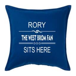 Personalised Football Cushion - West Brom Fan Sits Here - thumbnail 2