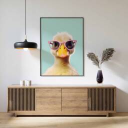 Duck Print, Poster, Funny D??cor, Animal Wall Art, Large in Sunglasses Modern D??cor - thumbnail 1