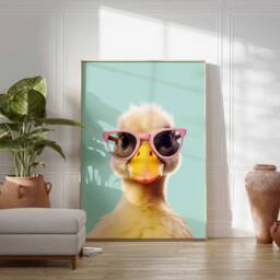 Duck Print, Poster, Funny D??cor, Animal Wall Art, Large in Sunglasses Modern D??cor - thumbnail 2