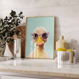 Duck Print, Poster, Funny D??cor, Animal Wall Art, Large in Sunglasses Modern D??cor - thumbnail 3