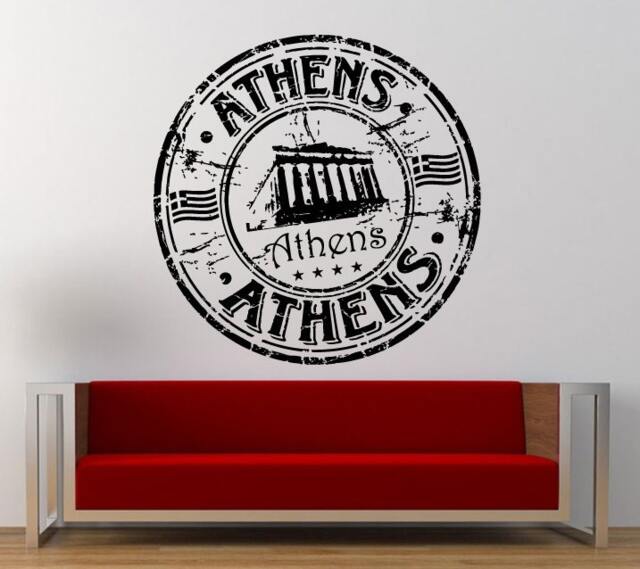 Athens Stamp Wall Decal Sticker Vinyl Mural Leaving Bedroom Room Home Decor Free Shipping L345 - image 1