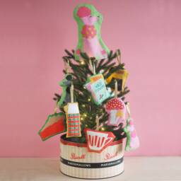 Christmas Tree Topper - Handmade Fabric Kitsch Pink Poodle - thumbnail 3