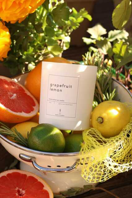 Grapefruit Lemon Soy Candle Citrus Scented For Kitchen Self Care Gift Her Energizing Morning Routine Autumn Home Decor - image 1