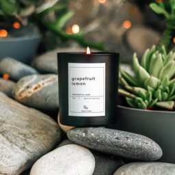 Grapefruit Lemon Soy Candle Citrus Scented For Kitchen Self Care Gift Her Energizing Morning Routine Autumn Home Decor - thumbnail 3