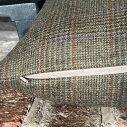 1332. Traditional Green Check Tweed Cushion Cover, 100% Wool, Various Sizes - thumbnail 2