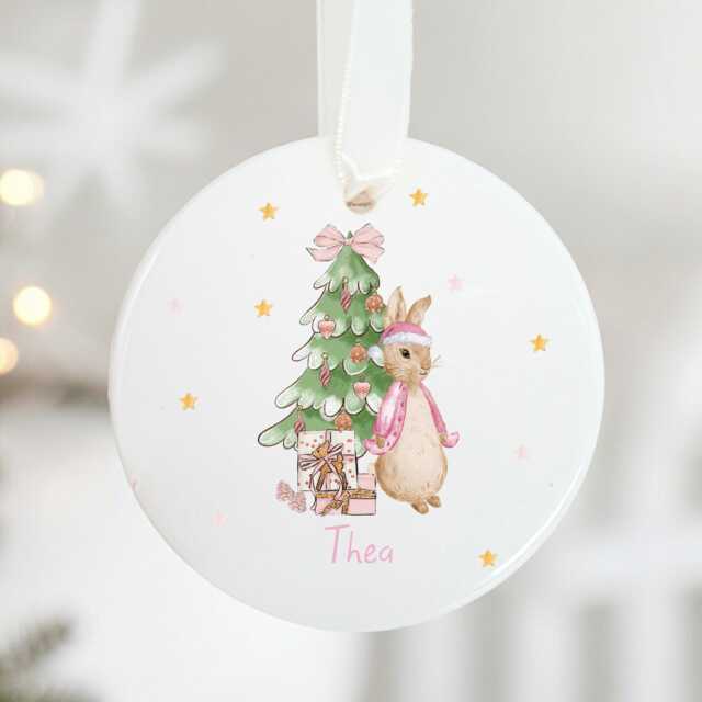 Personalised Baby's First Christmas Ornament - Ceramic Bauble Custom Newborn Gift 1st Xmas Tree Decoration Any Name Keepsake 2025 - image 1