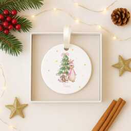 Personalised Baby's First Christmas Ornament - Ceramic Bauble Custom Newborn Gift 1st Xmas Tree Decoration Any Name Keepsake 2025 - thumbnail 3